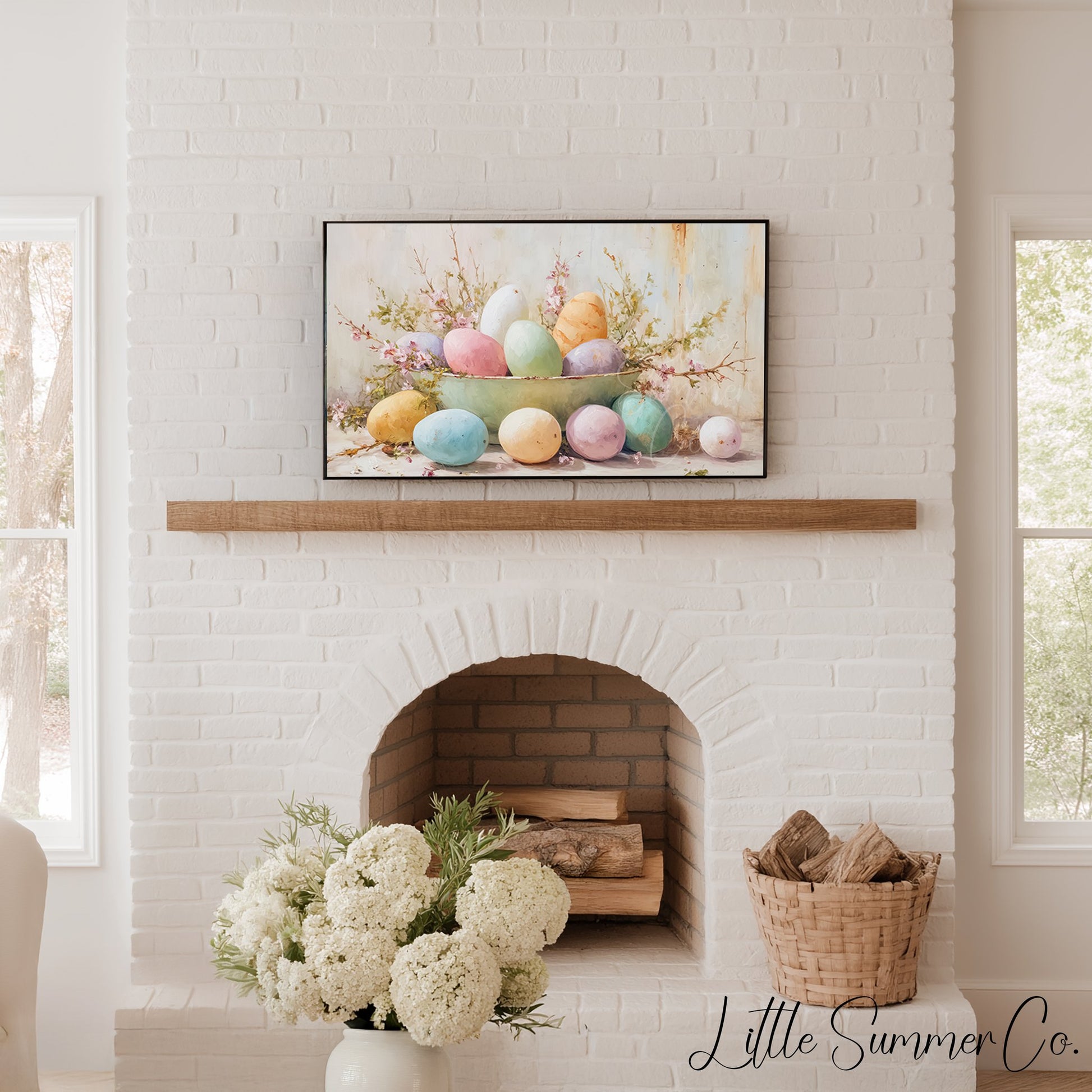 Easter Eggs Blossom Bowl Frame TV Art displayed on a TV