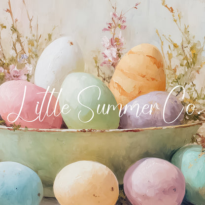 Easter Eggs Blossom Bowl Frame TV Art displayed on a TV