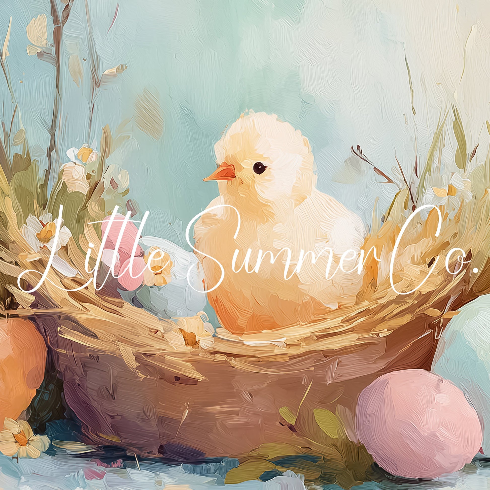 Easter Chick Frame TV Art displayed on a TV
