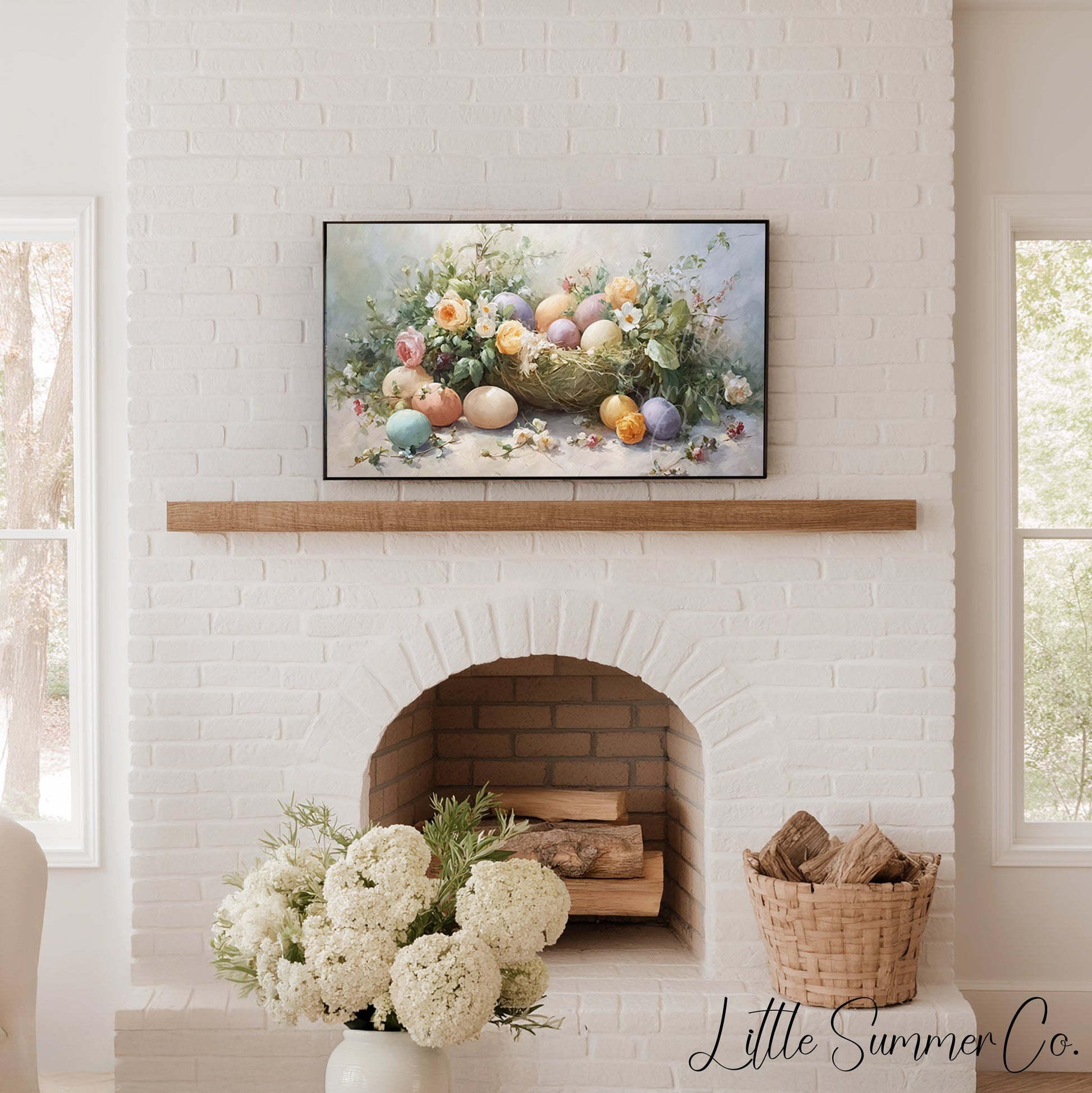 Easter Nest Frame TV Art displayed on a TV