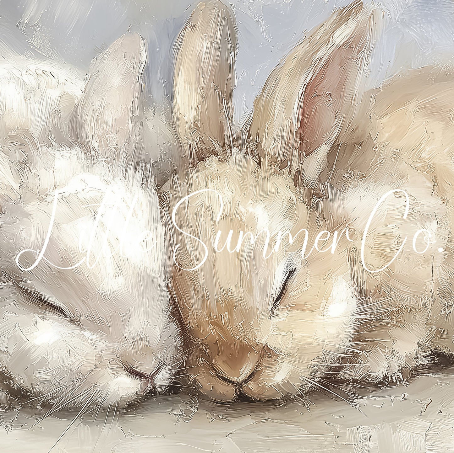 Sleeping Rabbits Frame TV Art displayed on a TV