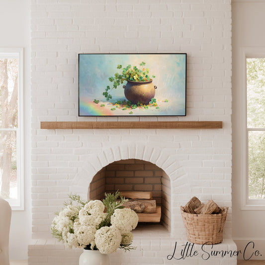 Clover Pot Frame TV Art displayed on a TV