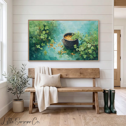 Pot Of Gold Frame TV Art displayed on a TV