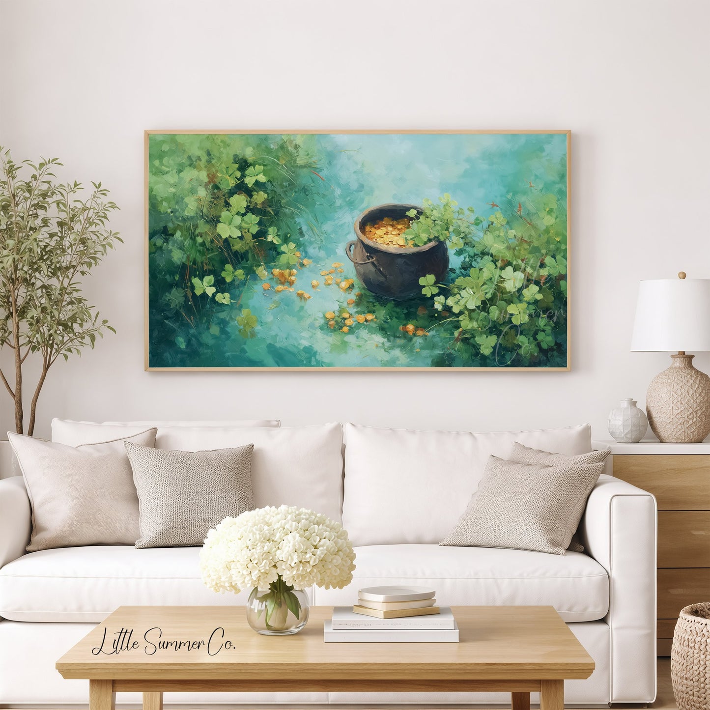 Pot Of Gold Frame TV Art displayed on a TV