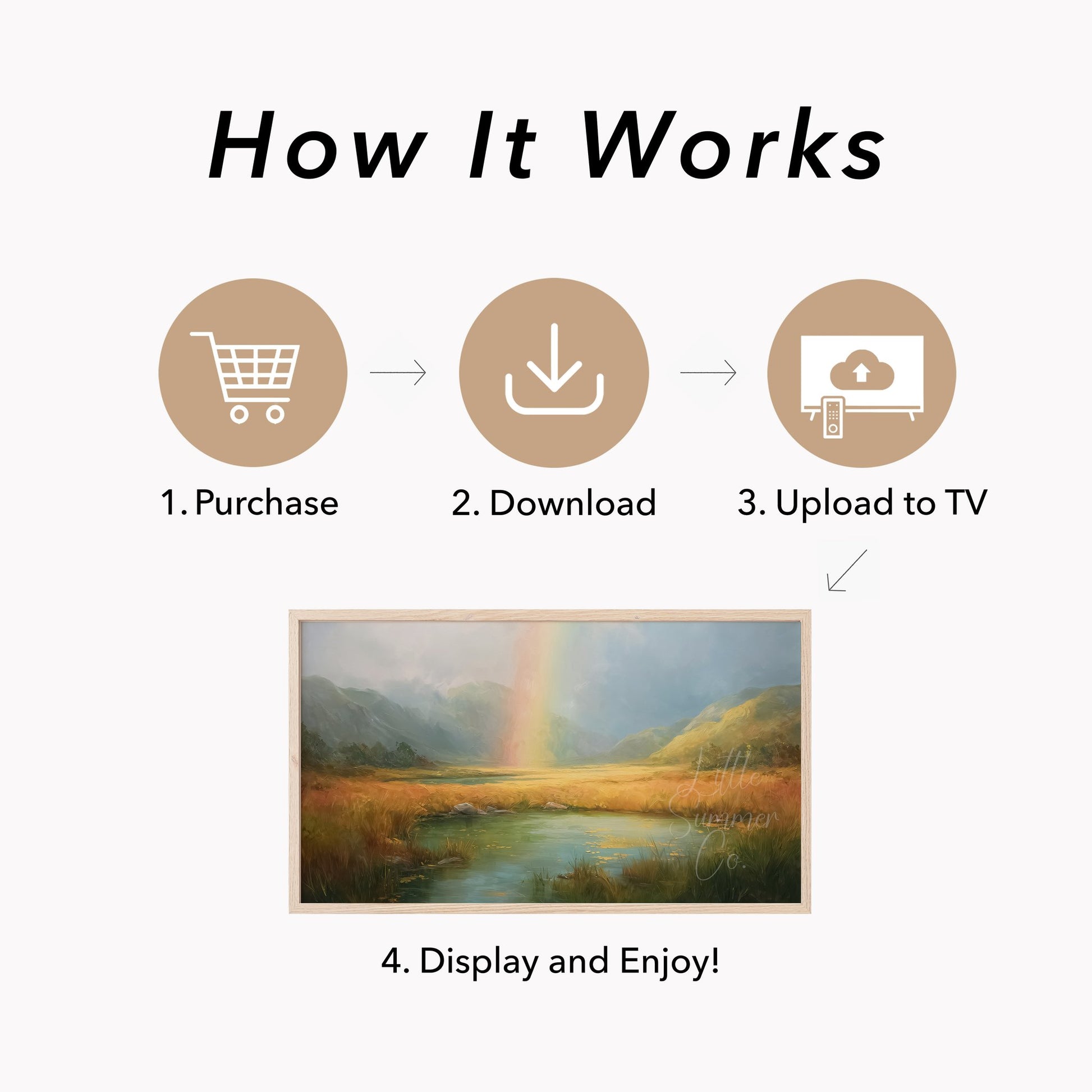 Rainbow Lake Frame TV Art displayed on a TV