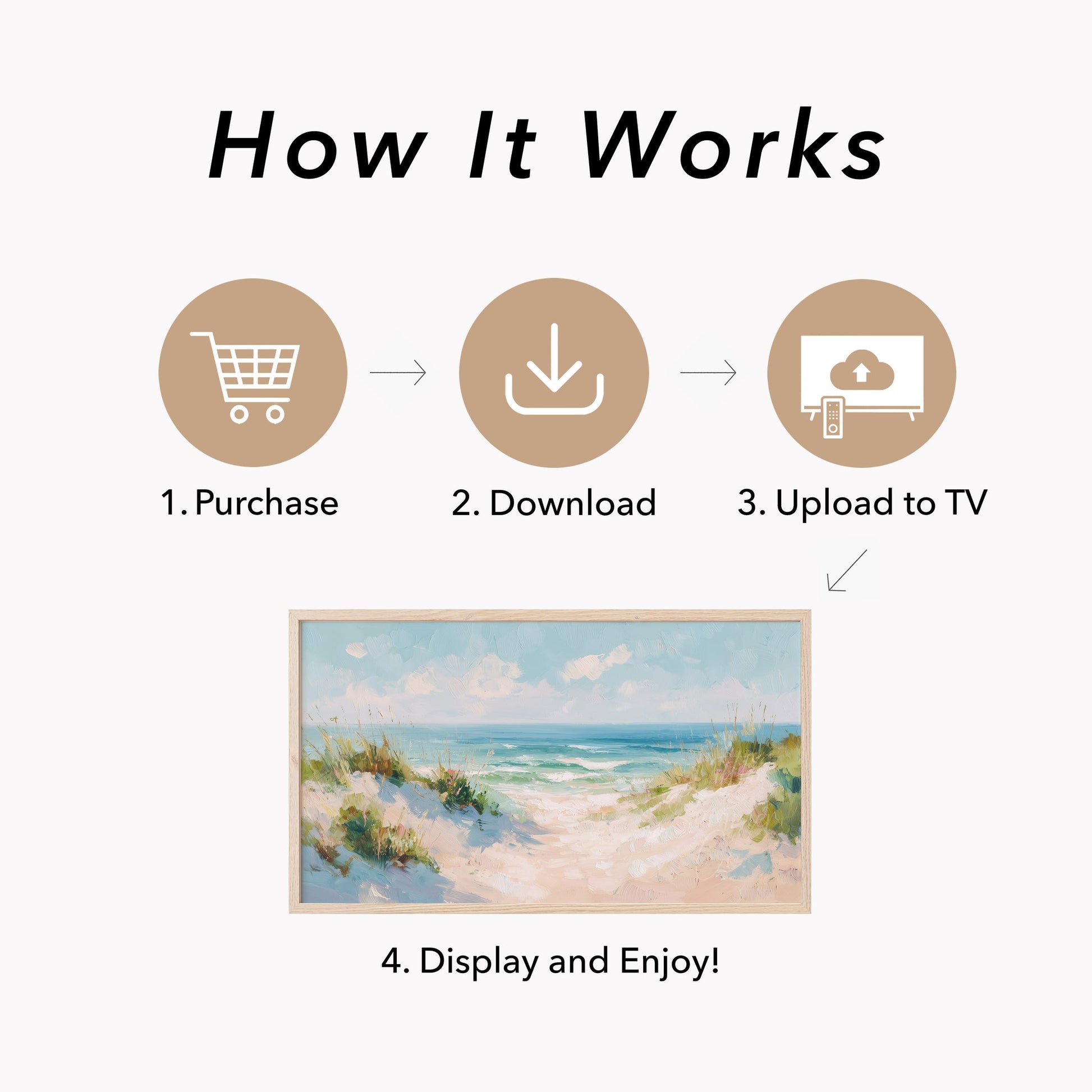 Beach Dunes Frame TV Art displayed on a TV