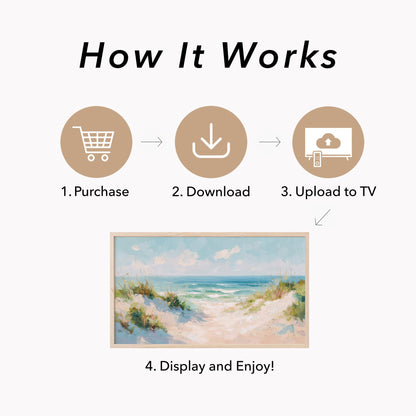Beach Dunes Frame TV Art displayed on a TV