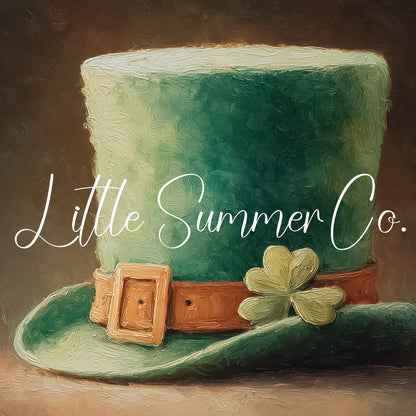 Shamrock Leprechaun Hat Frame TV Art displayed on a TV