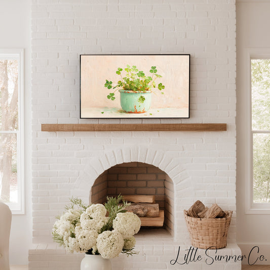Shamrock Pot Frame TV Art displayed on a TV