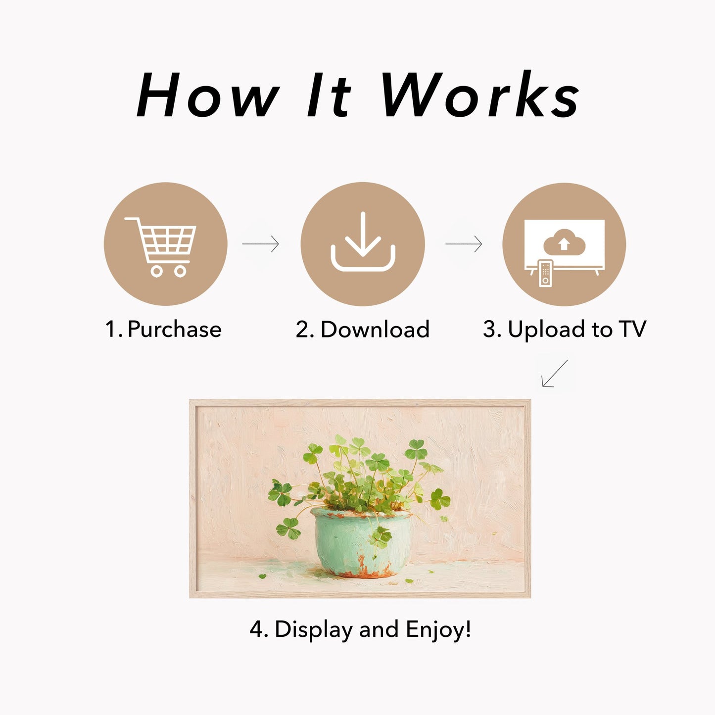 Shamrock Pot Frame TV Art displayed on a TV