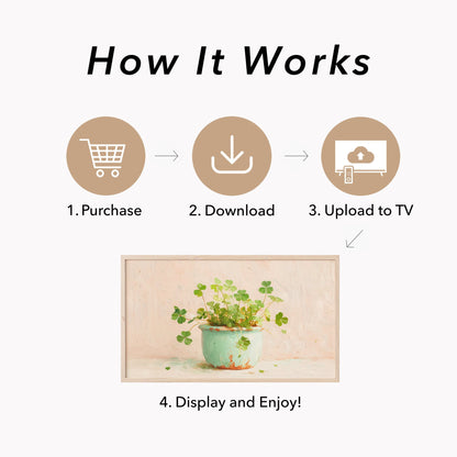 Shamrock Pot Frame TV Art displayed on a TV