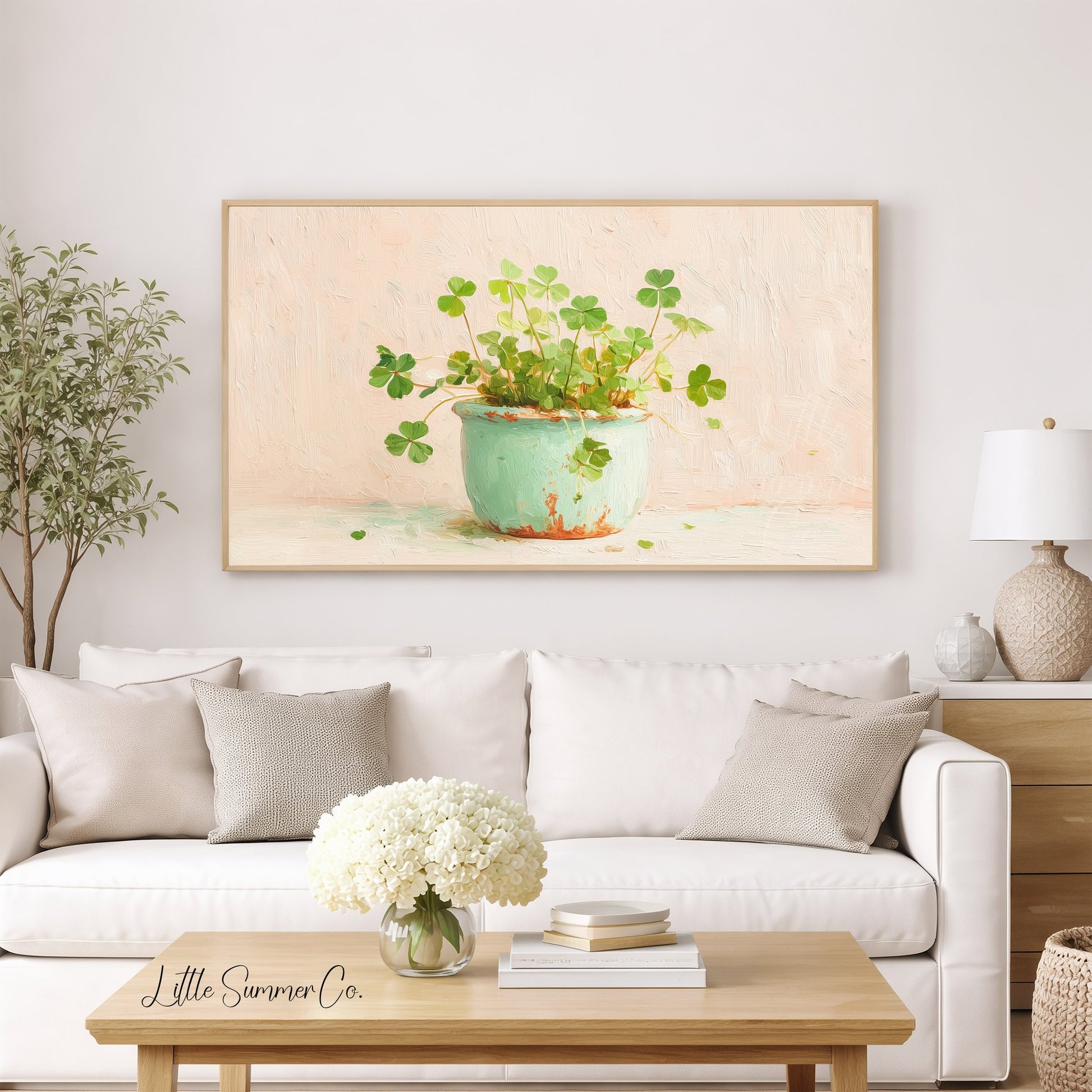 Shamrock Pot Frame TV Art displayed on a TV