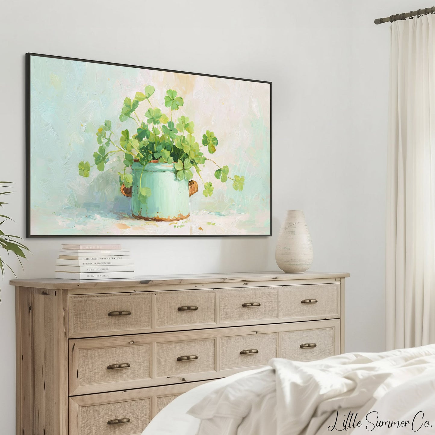 Clover Plant Frame TV Art displayed on a TV