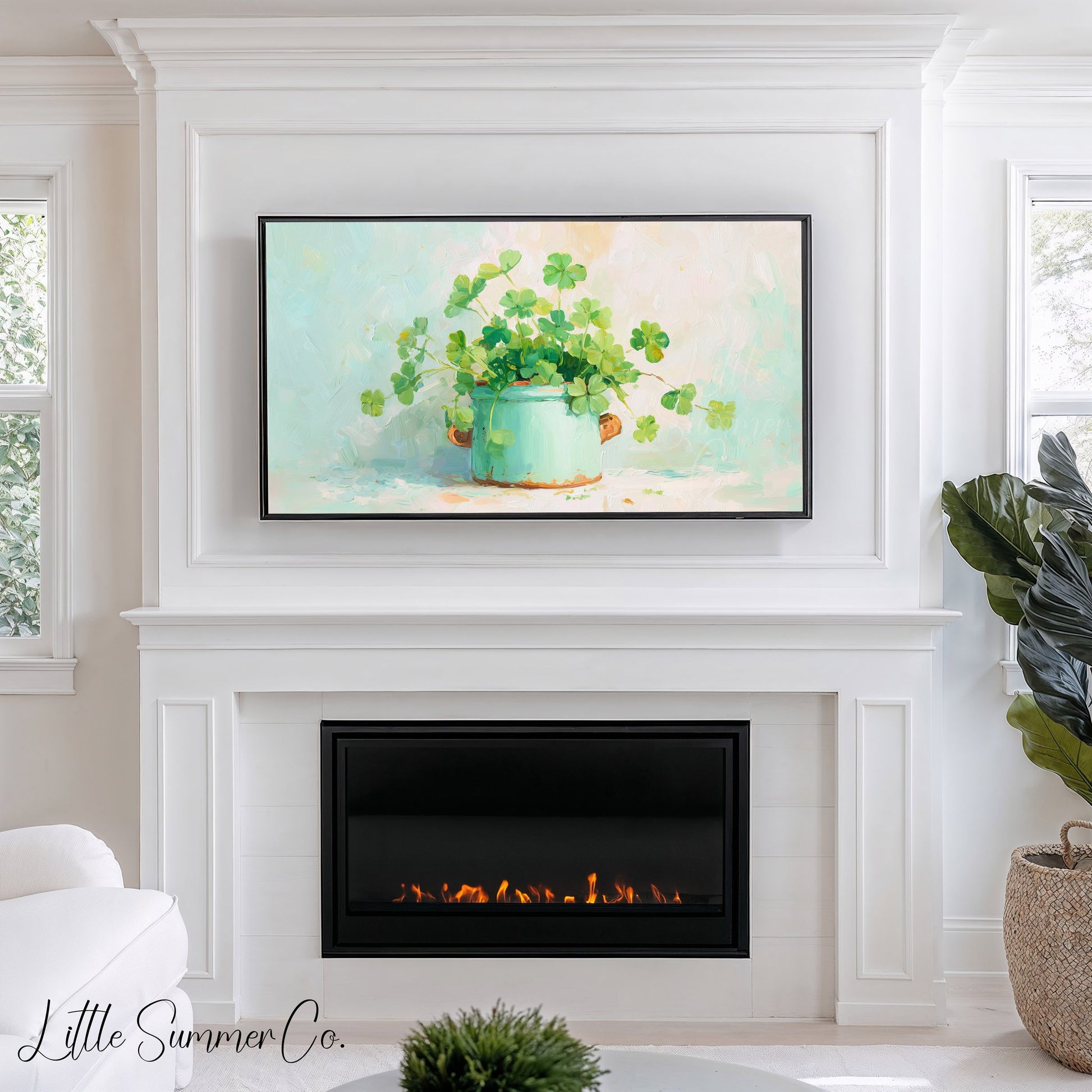 Clover Plant Frame TV Art displayed on a TV