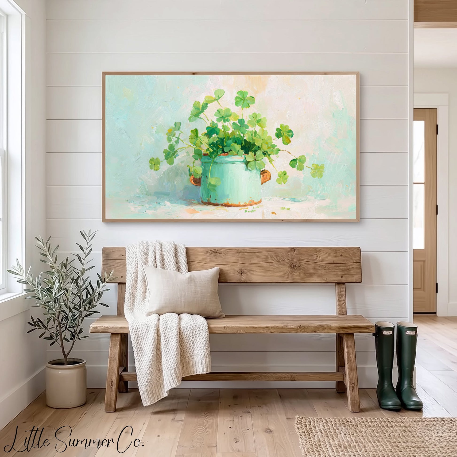 Clover Plant Frame TV Art displayed on a TV