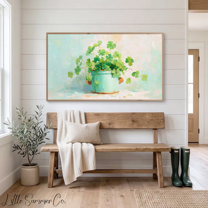 Clover Plant Frame TV Art displayed on a TV