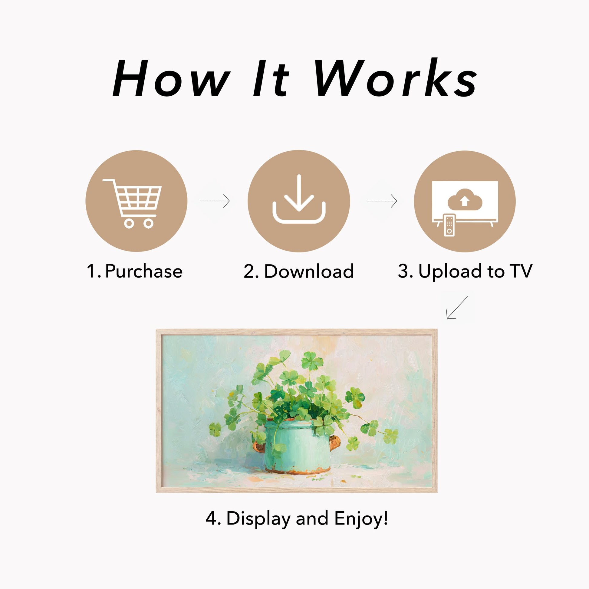 Clover Plant Frame TV Art displayed on a TV