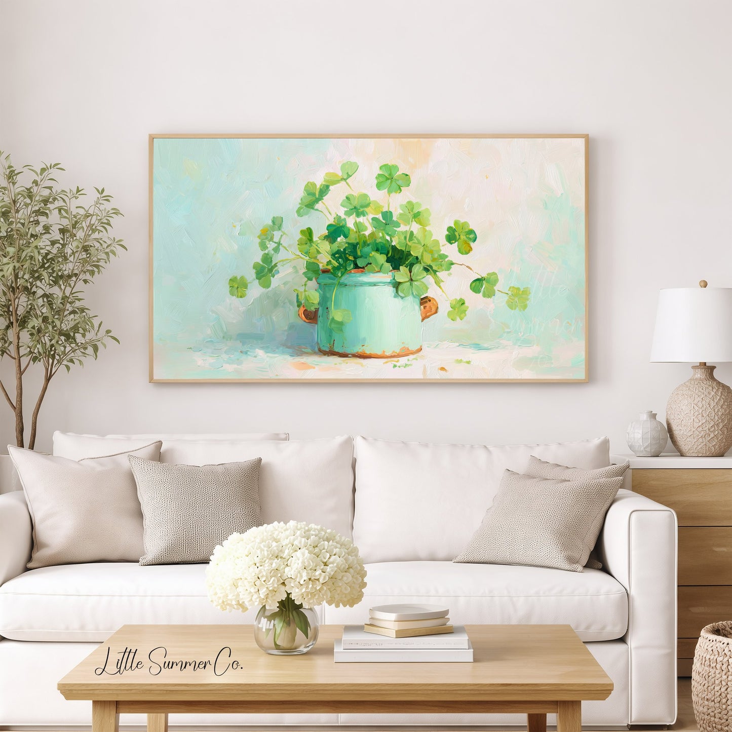 Clover Plant Frame TV Art displayed on a TV