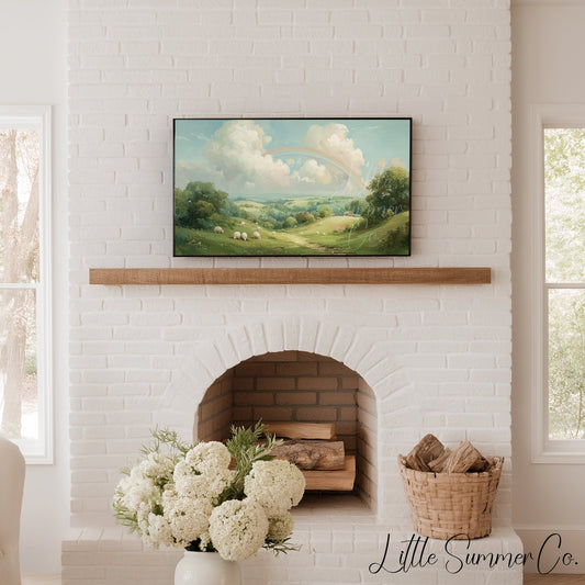 Rainbow Pasture Frame TV Art displayed on a TV