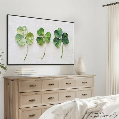 Clover Stems Frame TV Art displayed on a TV