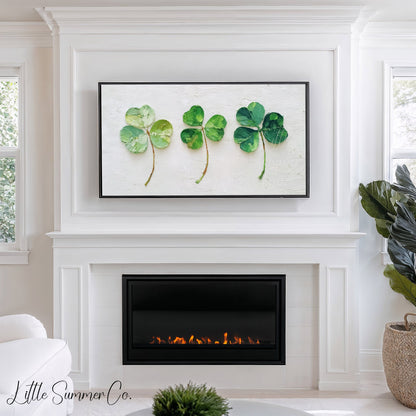 Clover Stems Frame TV Art displayed on a TV