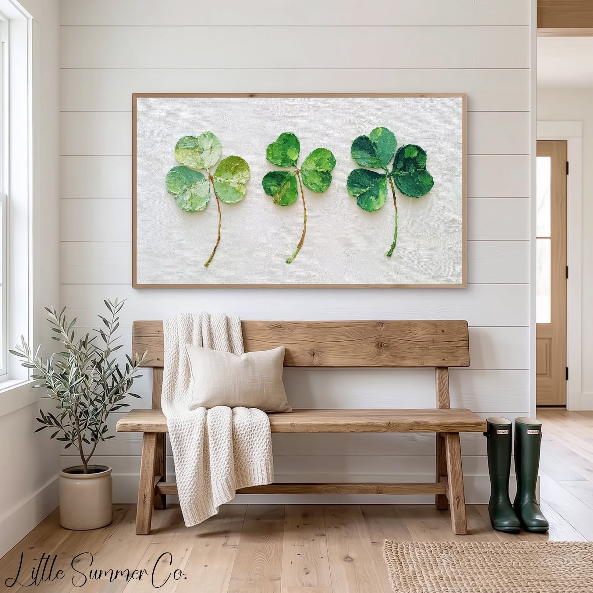 Clover Stems Frame TV Art displayed on a TV