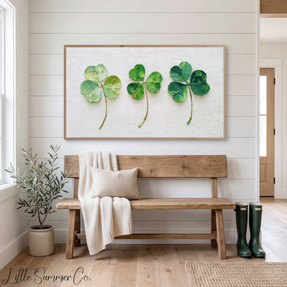 Clover Stems Frame TV Art displayed on a TV