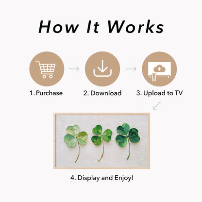 Clover Stems Frame TV Art displayed on a TV