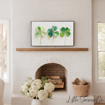 Three Shamrocks Frame TV Art displayed on a TV
