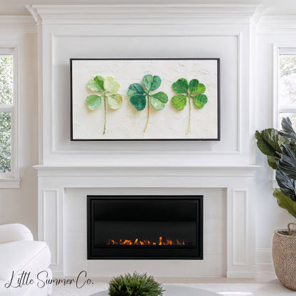 Three Shamrocks Frame TV Art displayed on a TV