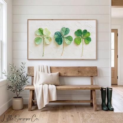 Three Shamrocks Frame TV Art displayed on a TV