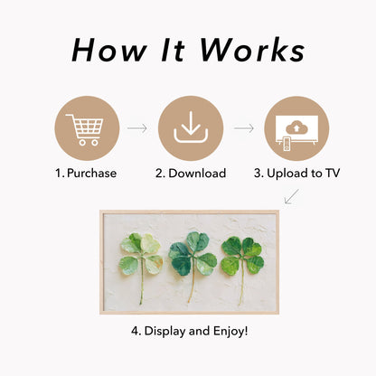 Three Shamrocks Frame TV Art displayed on a TV