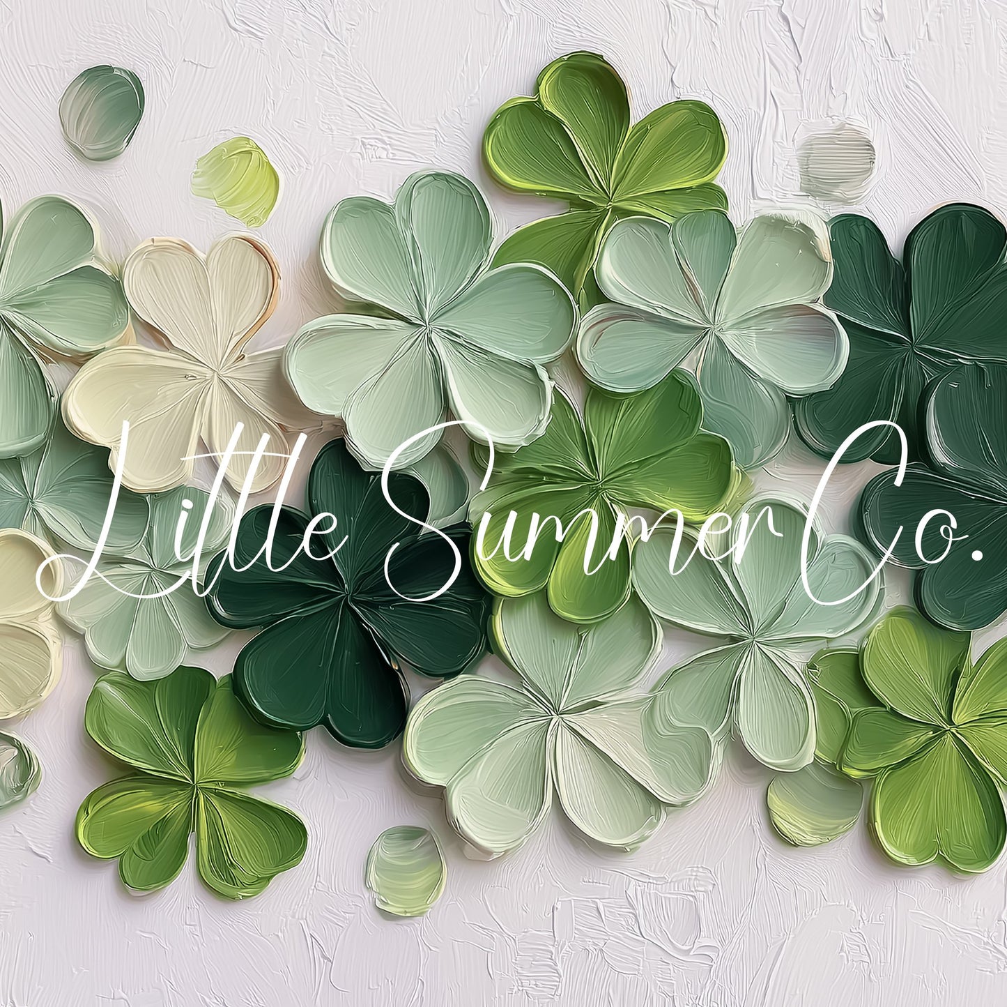 Green Clover Flower Garland Frame TV Art displayed on a TV