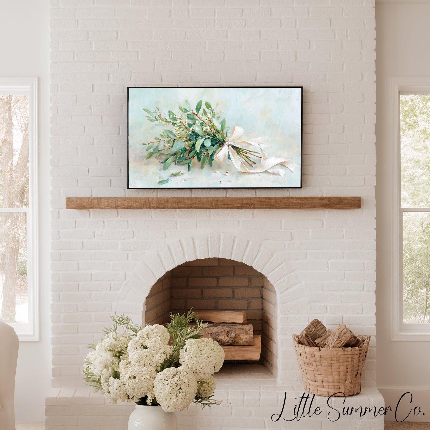 Ribbon Bouquet Frame TV Art displayed on a TV