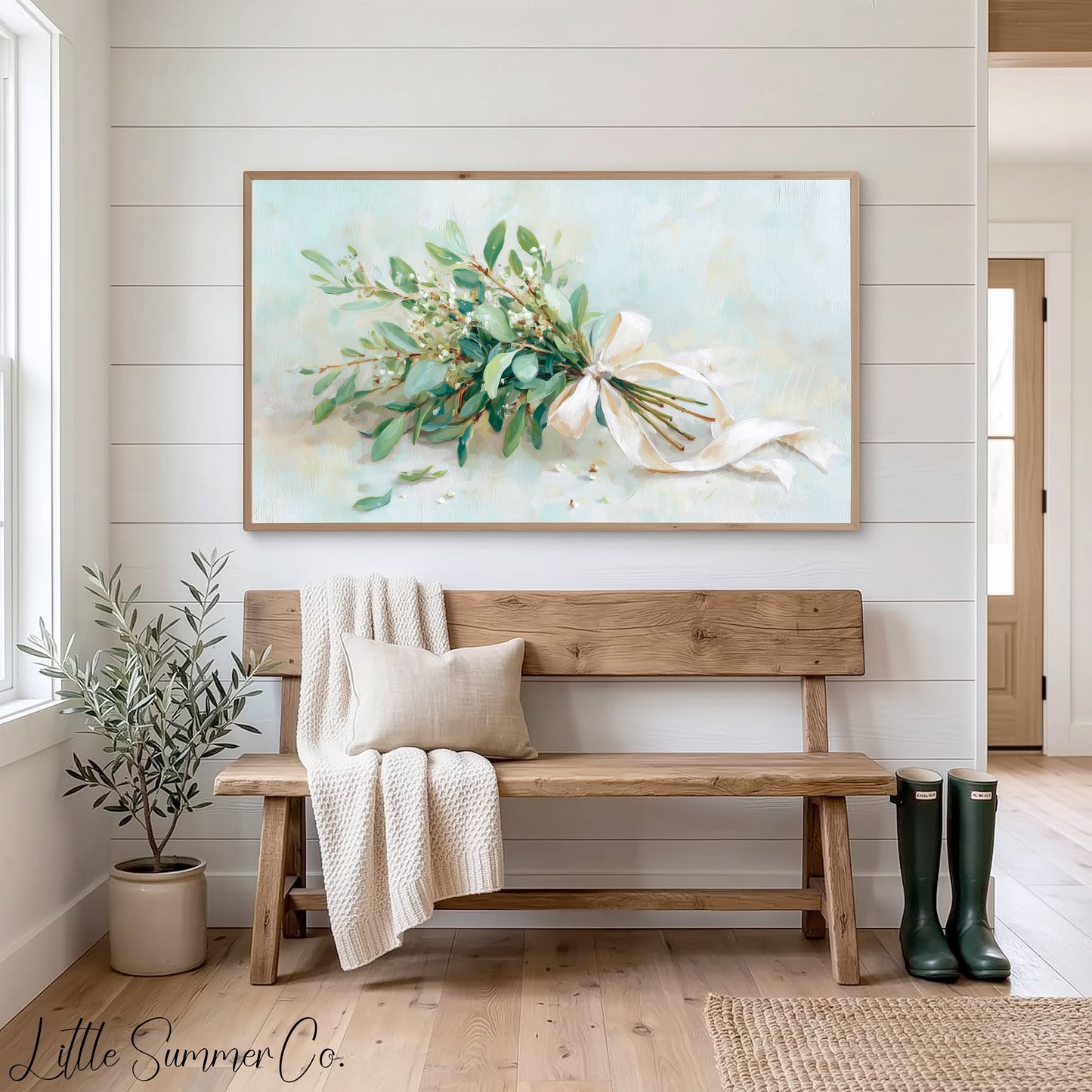 Ribbon Bouquet Frame TV Art displayed on a TV