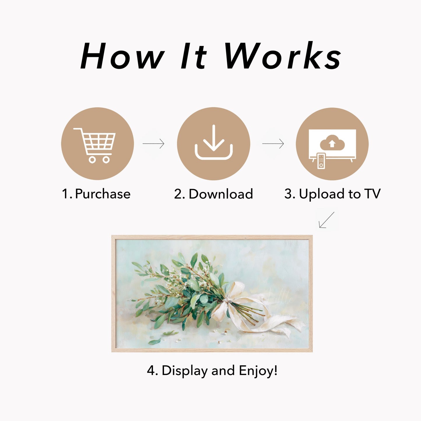 Ribbon Bouquet Frame TV Art displayed on a TV