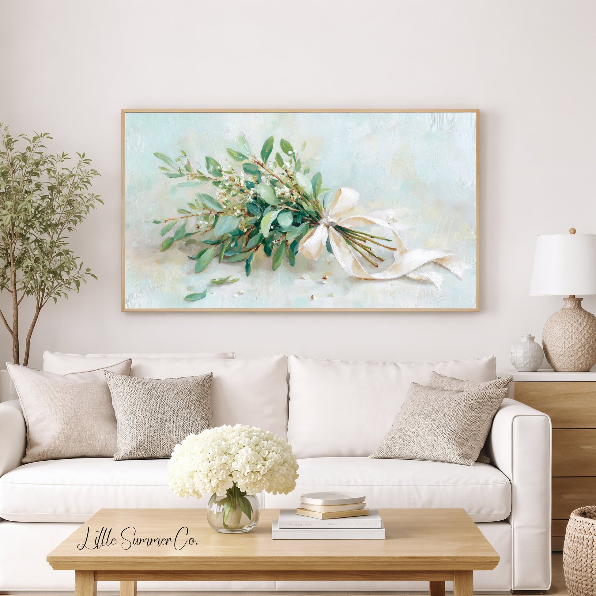 Ribbon Bouquet Frame TV Art displayed on a TV