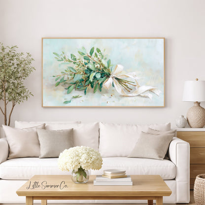 Ribbon Bouquet Frame TV Art displayed on a TV