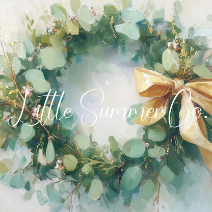 Eucalyptus Wreath Frame TV Art displayed on a TV