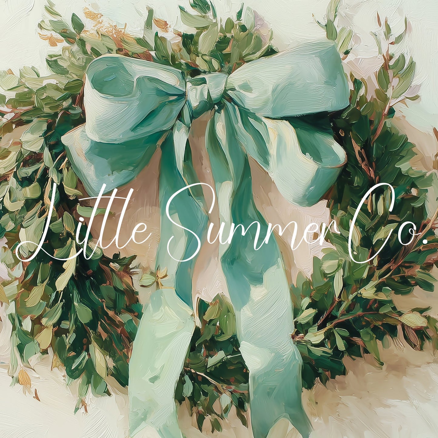 Greenery Wreath Frame TV Art displayed on a TV