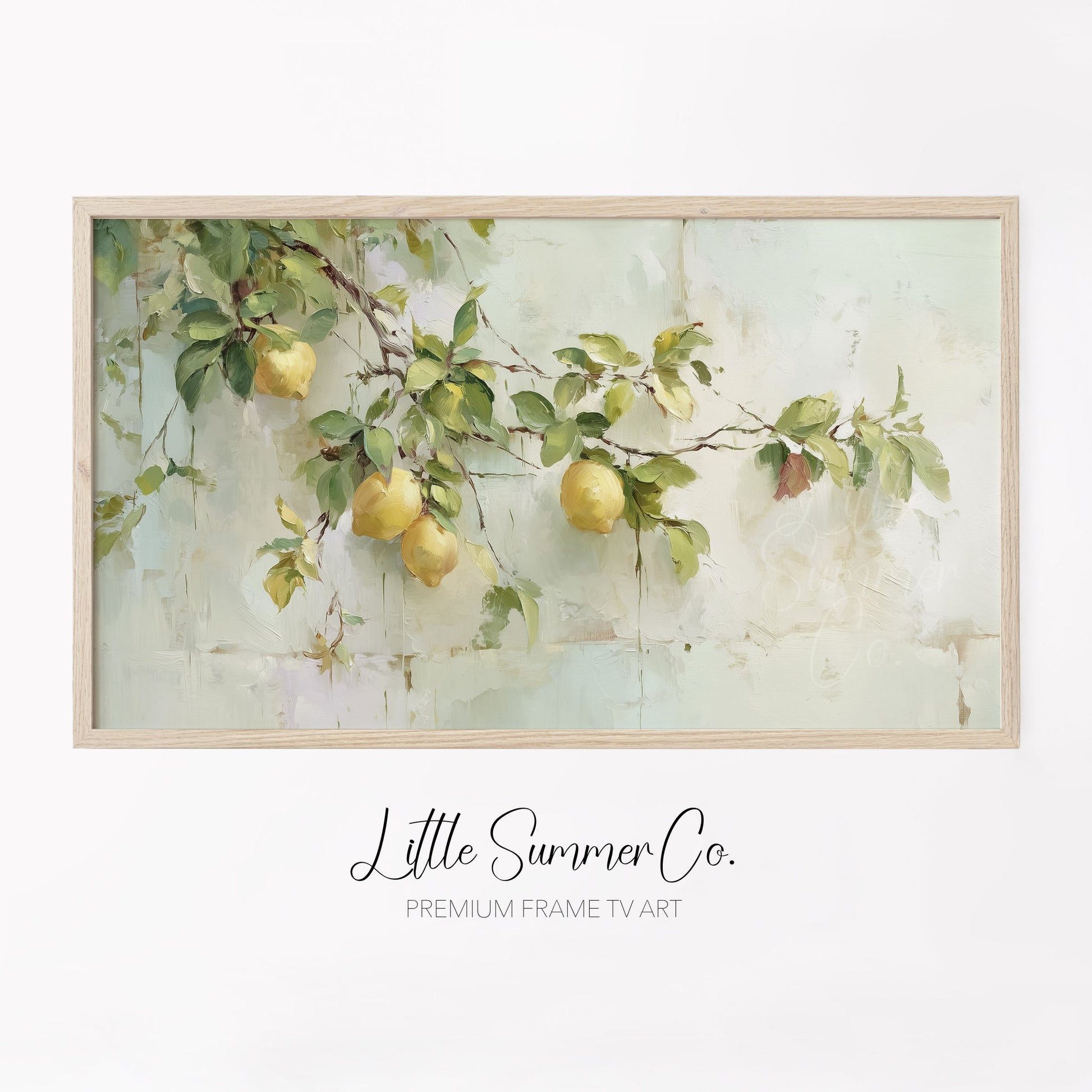Lemon Branches Frame TV Art displayed on a TV