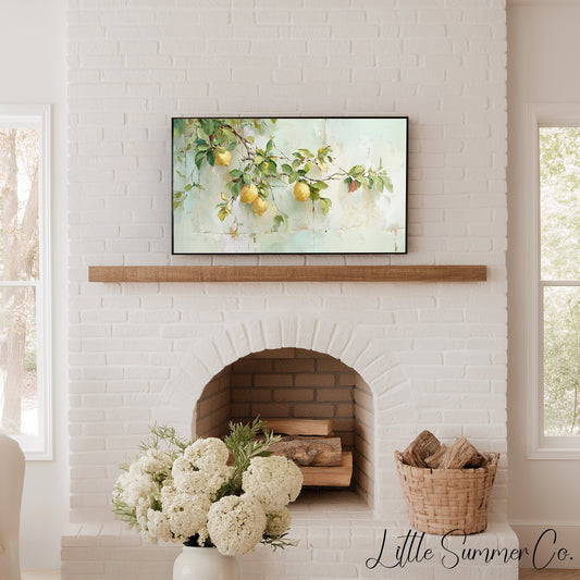 Lemon Branches Frame TV Art displayed on a TV