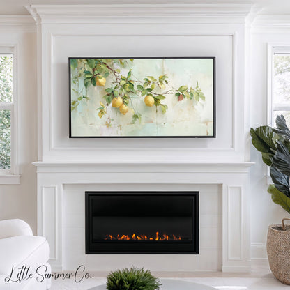 Lemon Branches Frame TV Art displayed on a TV