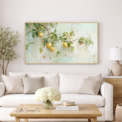 Lemon Branches Frame TV Art displayed on a TV