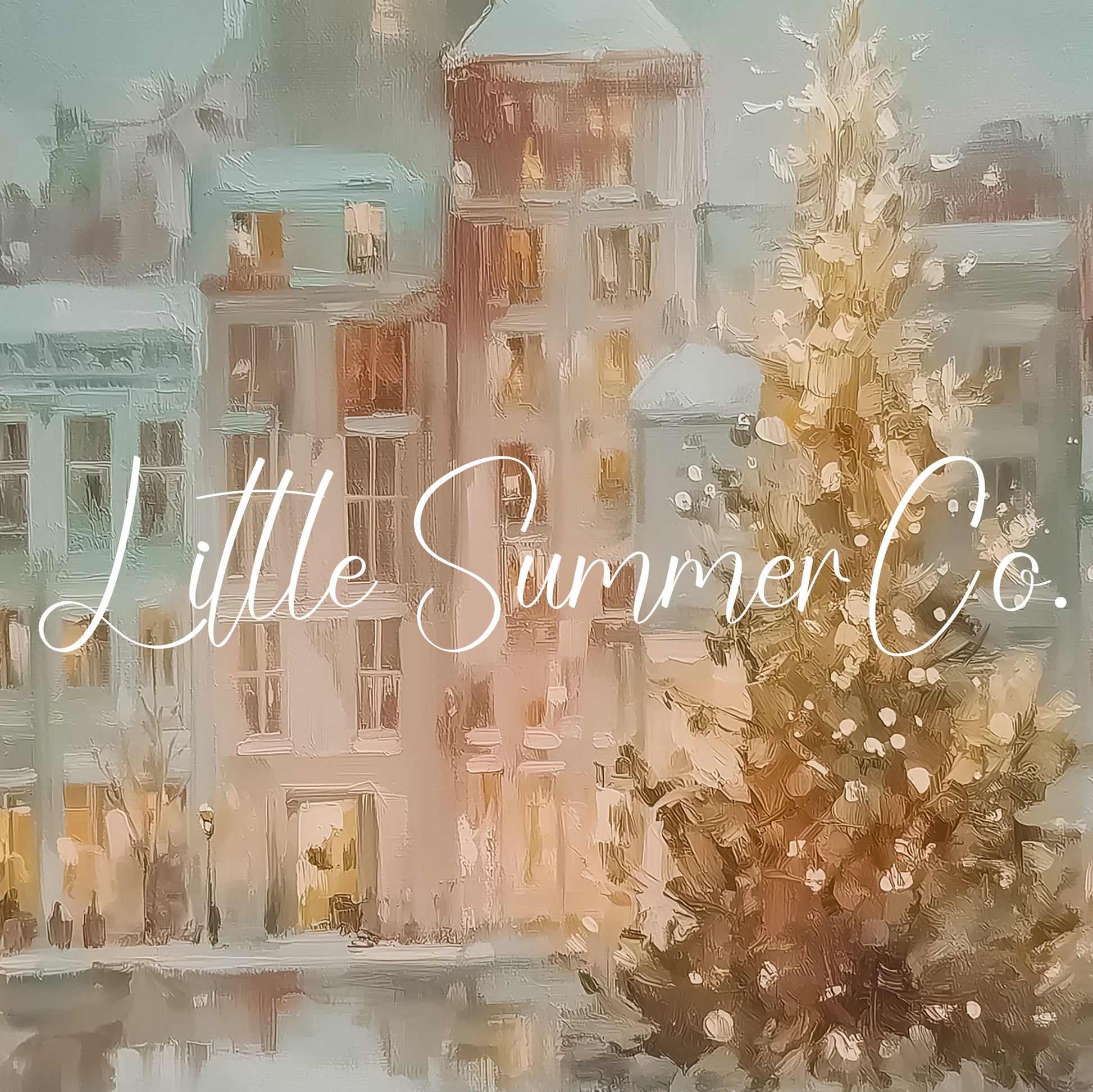 Christmas City Frame TV Art displayed on a TV
