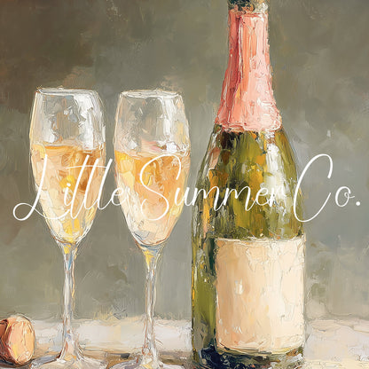 Champagne Toast Frame TV Art displayed on a TV