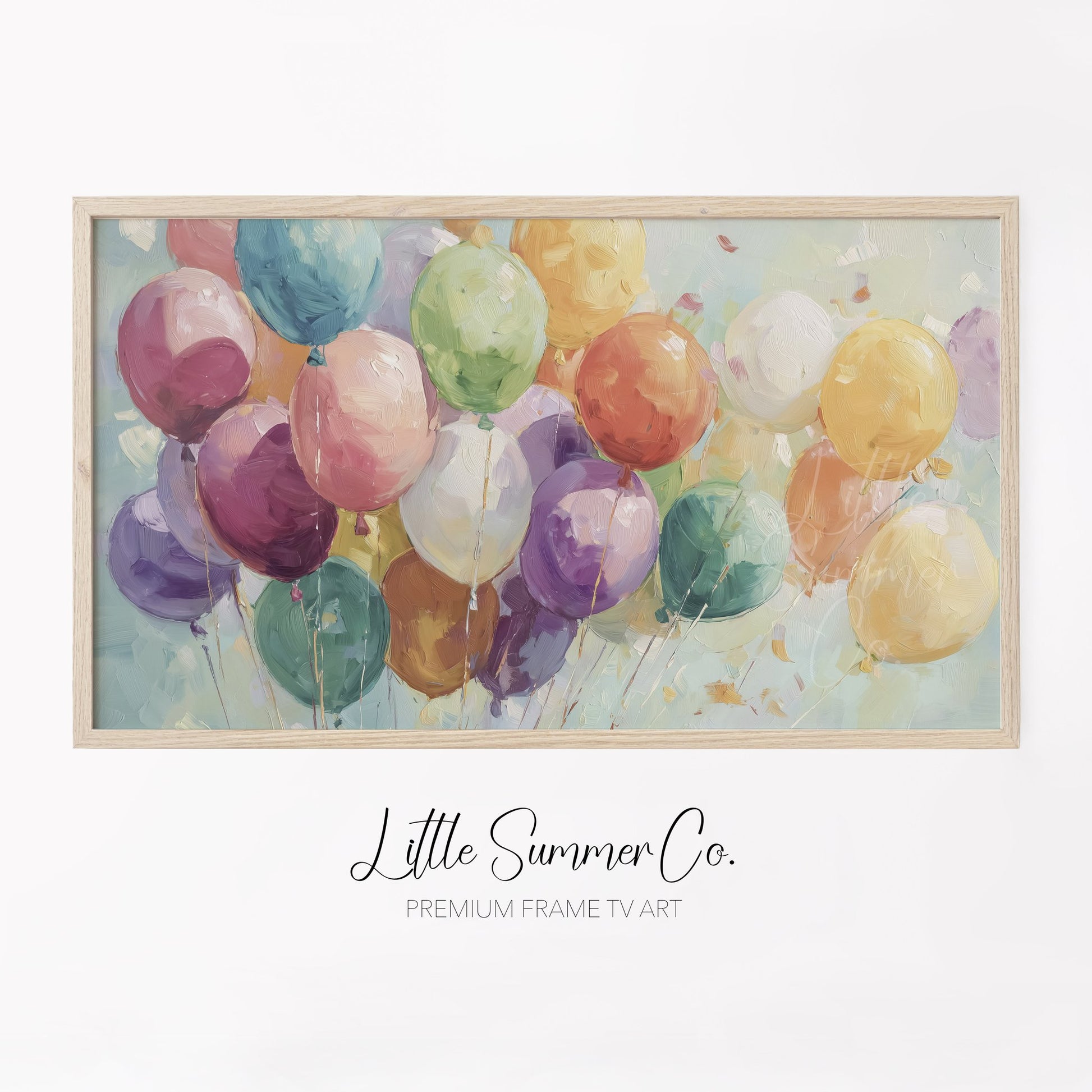 Colorful Balloons Frame TV Art displayed on a TV