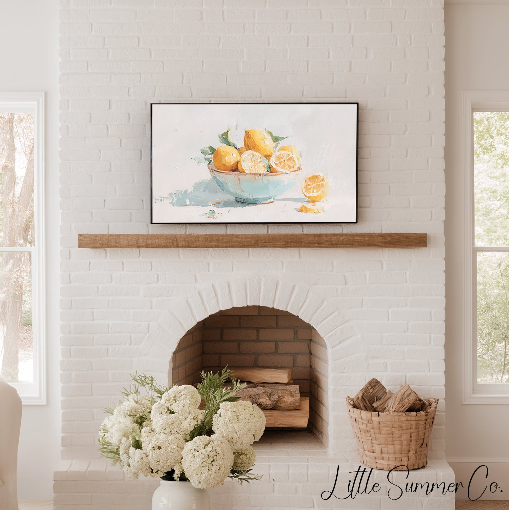 Lemon Bowl Frame TV Art displayed on a TV