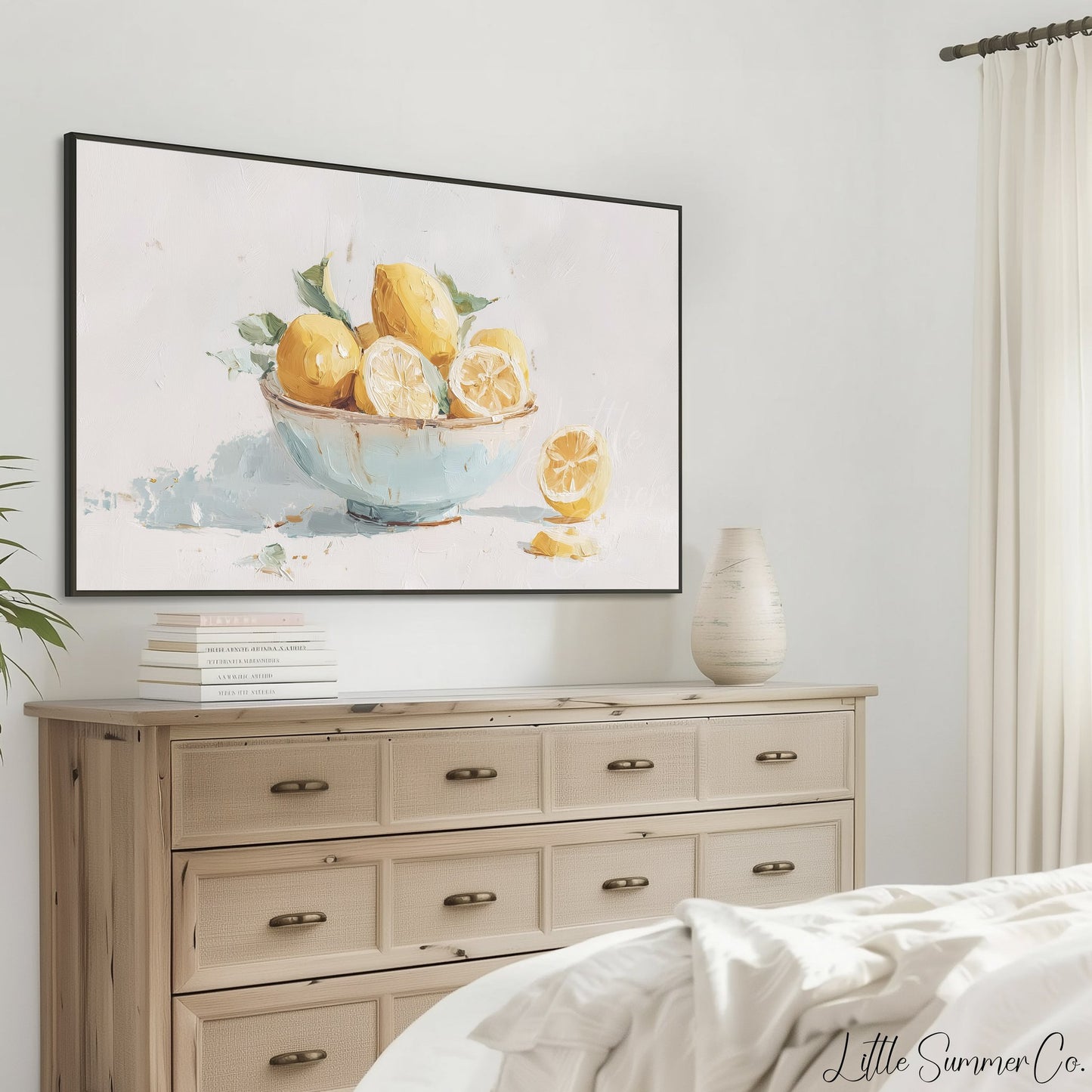 Lemon Bowl Frame TV Art displayed on a TV
