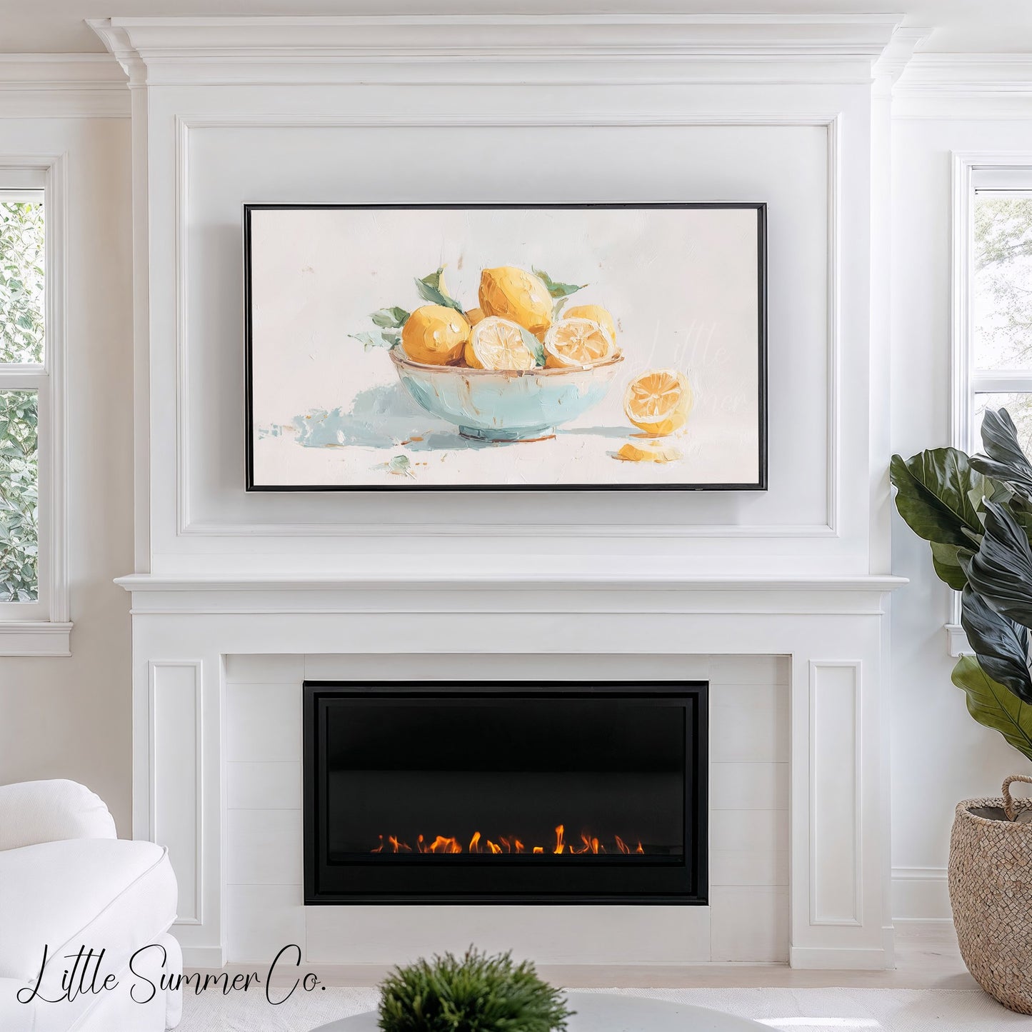 Lemon Bowl Frame TV Art displayed on a TV